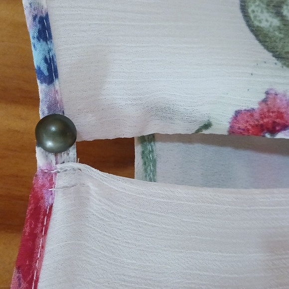 Motherhood Maternity Pink Floral Flutter Sleeve Midi  Dress Size M - Picture 12 of 13